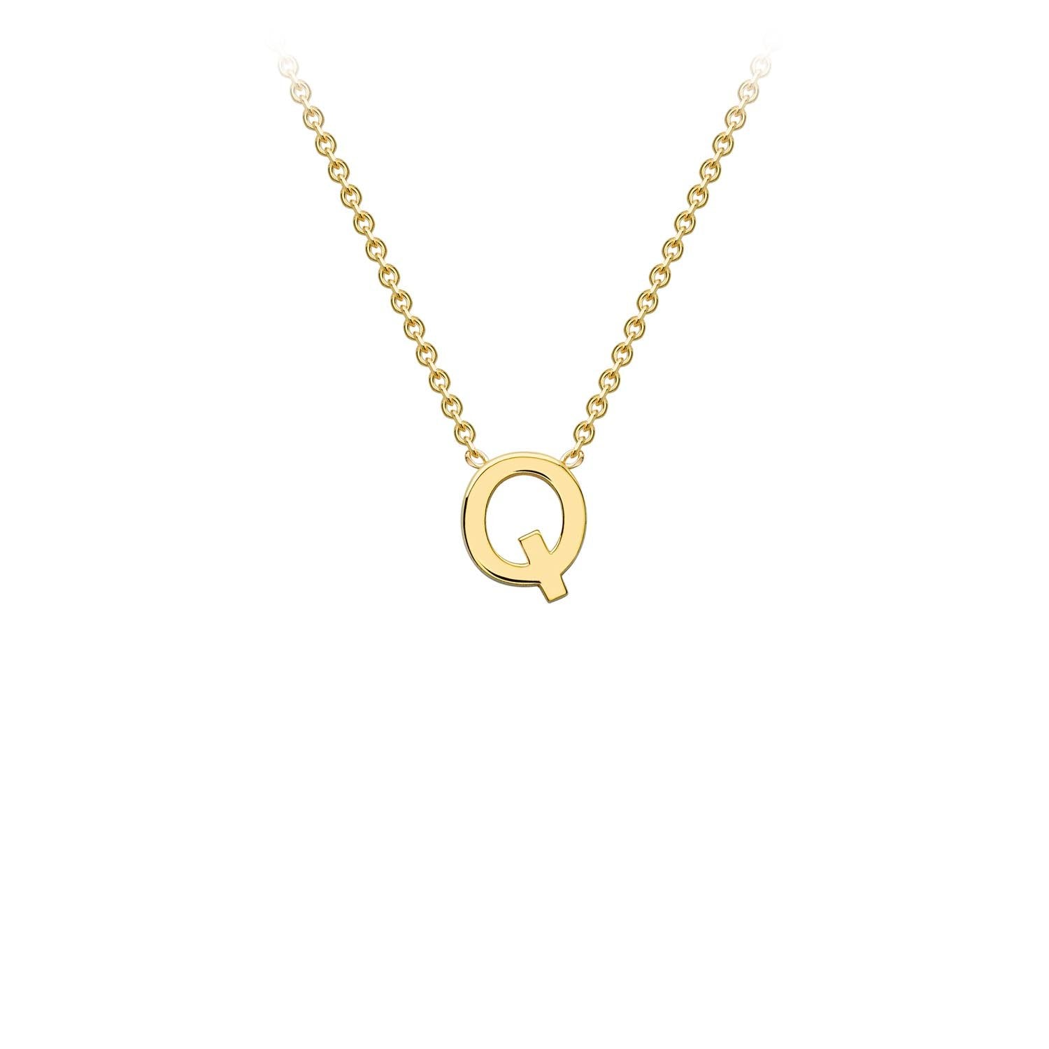 9ct Yellow Gold 'Q' Initial Adjustable Letter Necklace 38/43cm