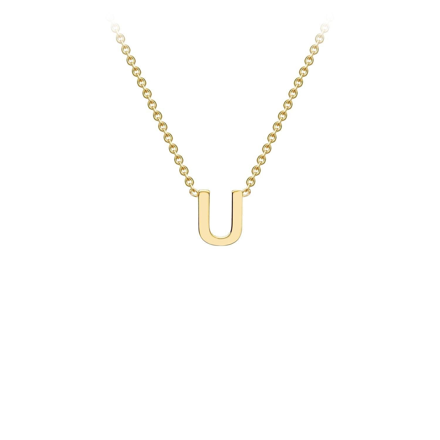 9ct Yellow Gold 'U' Initial Adjustable Letter Necklace 38/43cm