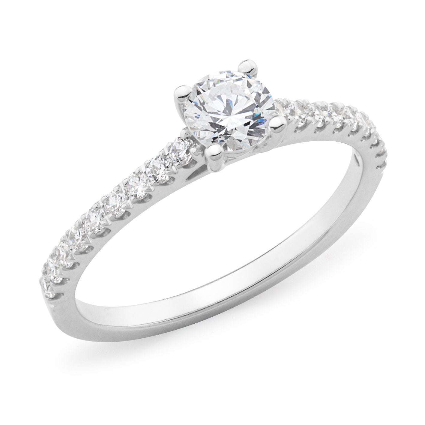 0.76ct Round Brilliant Cut Diamond Engagement Ring in 18ct White Gold