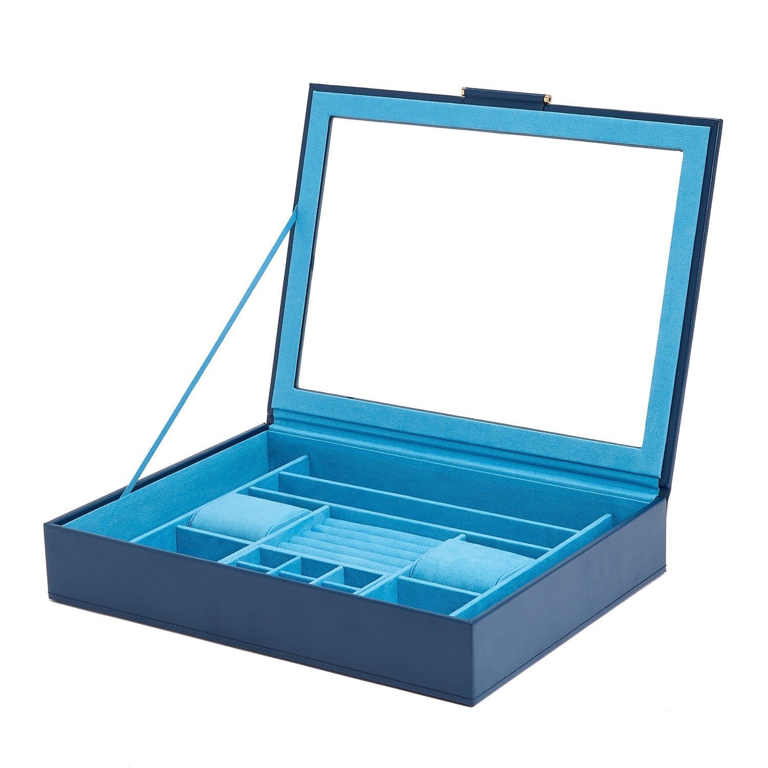 Wolf Sophia Jewellery Box with Window Indigo