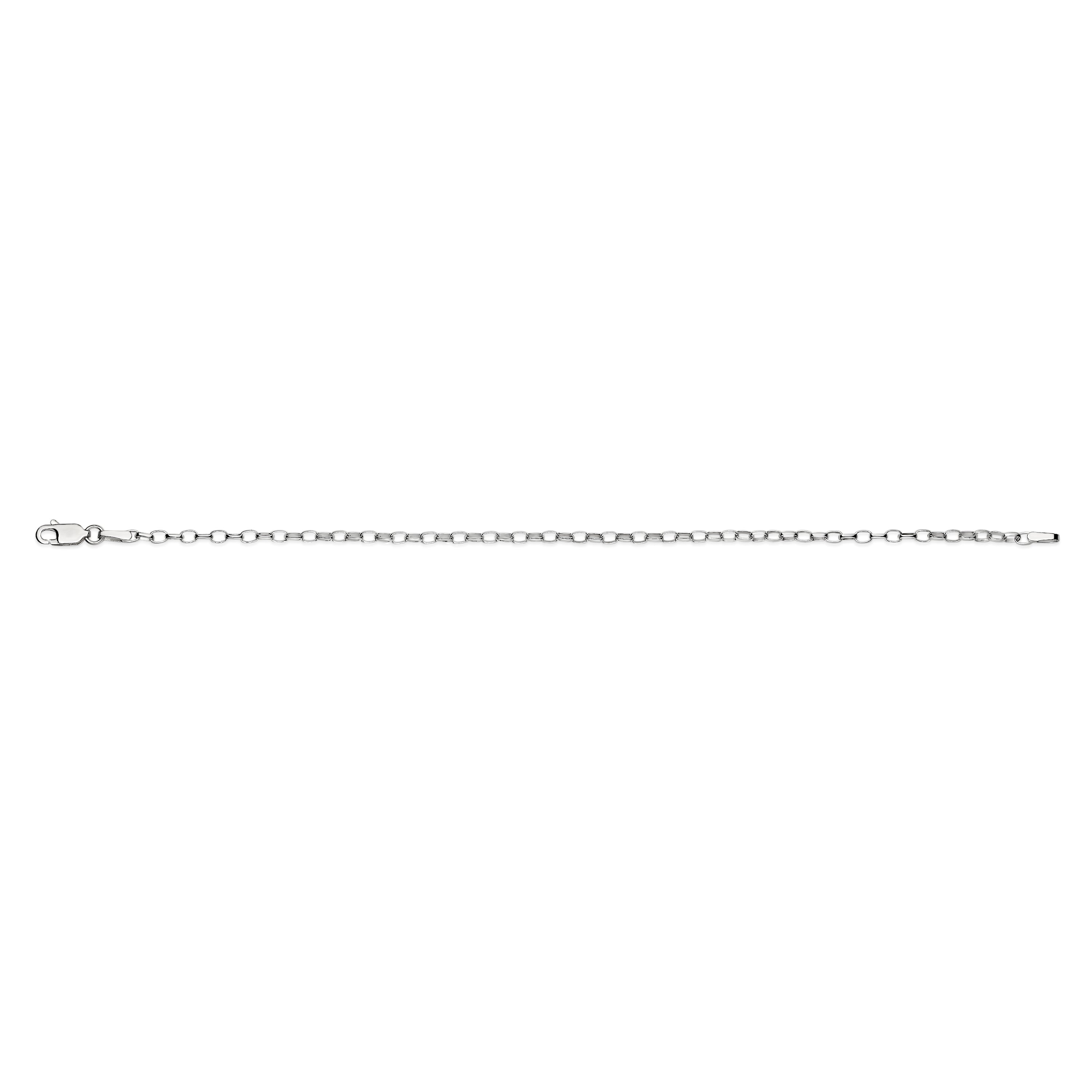 Silver oval belcher anklet