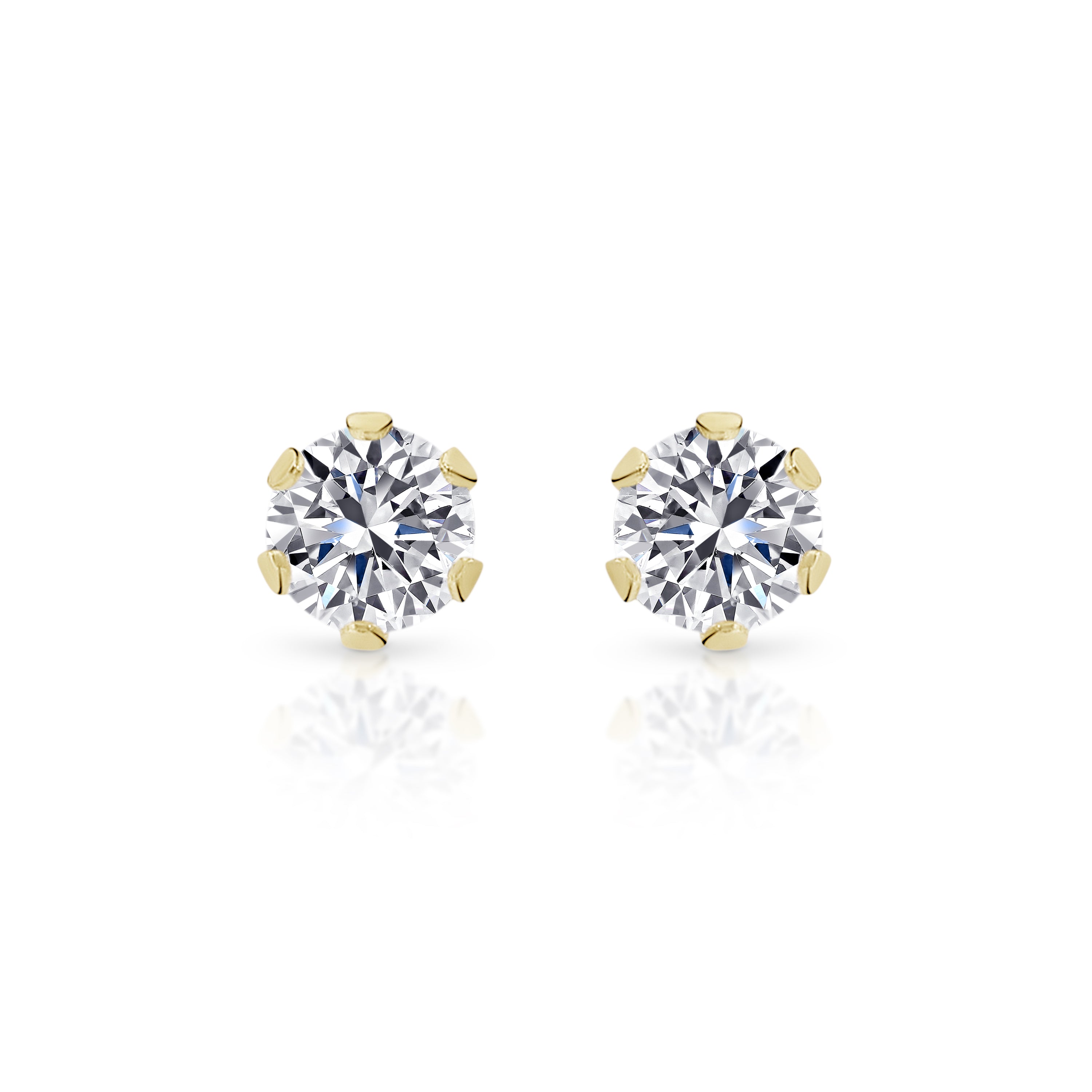 9ct gold stone set studs 3mm