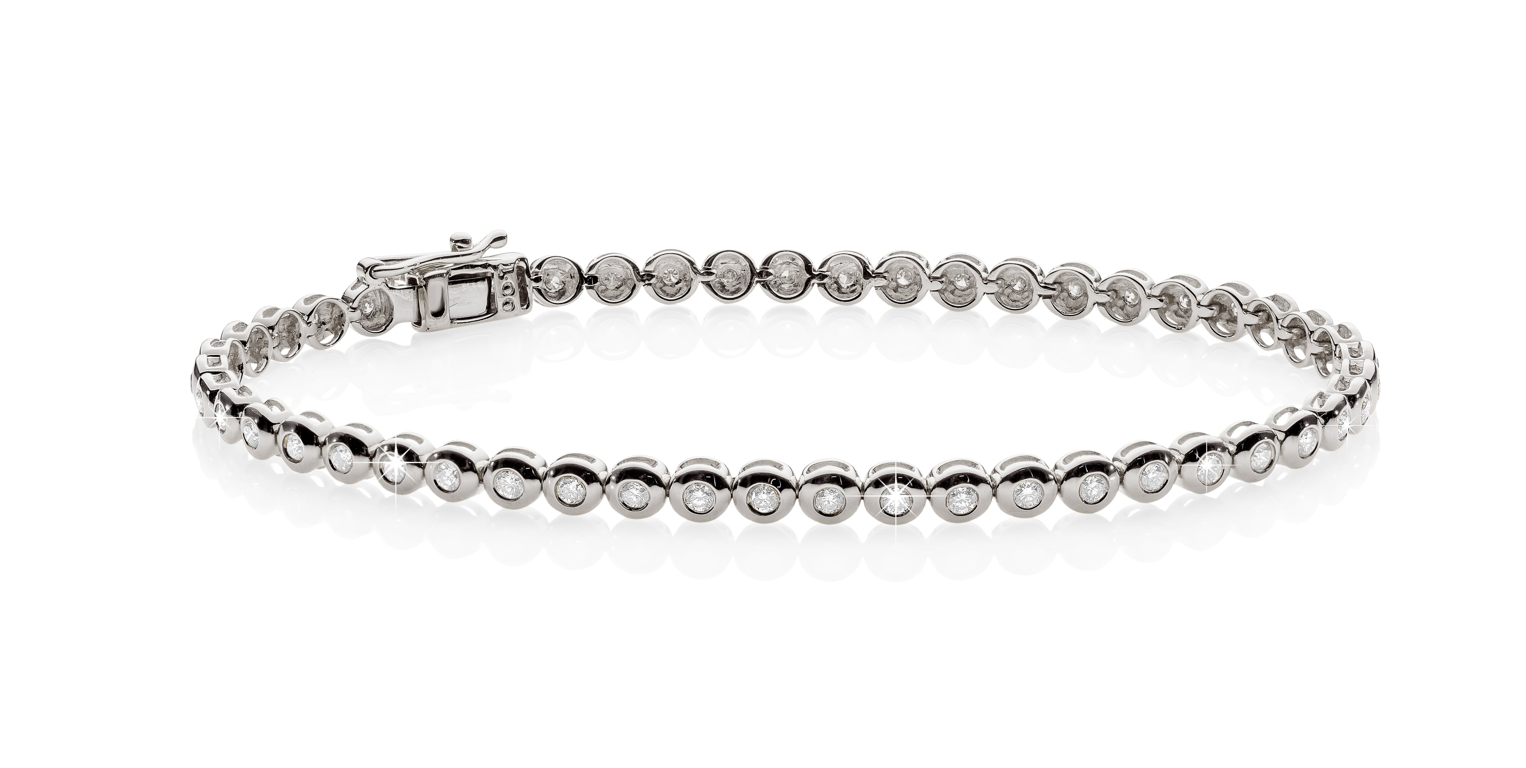 9ct white gold 1.13ct diamond tennis bracelet