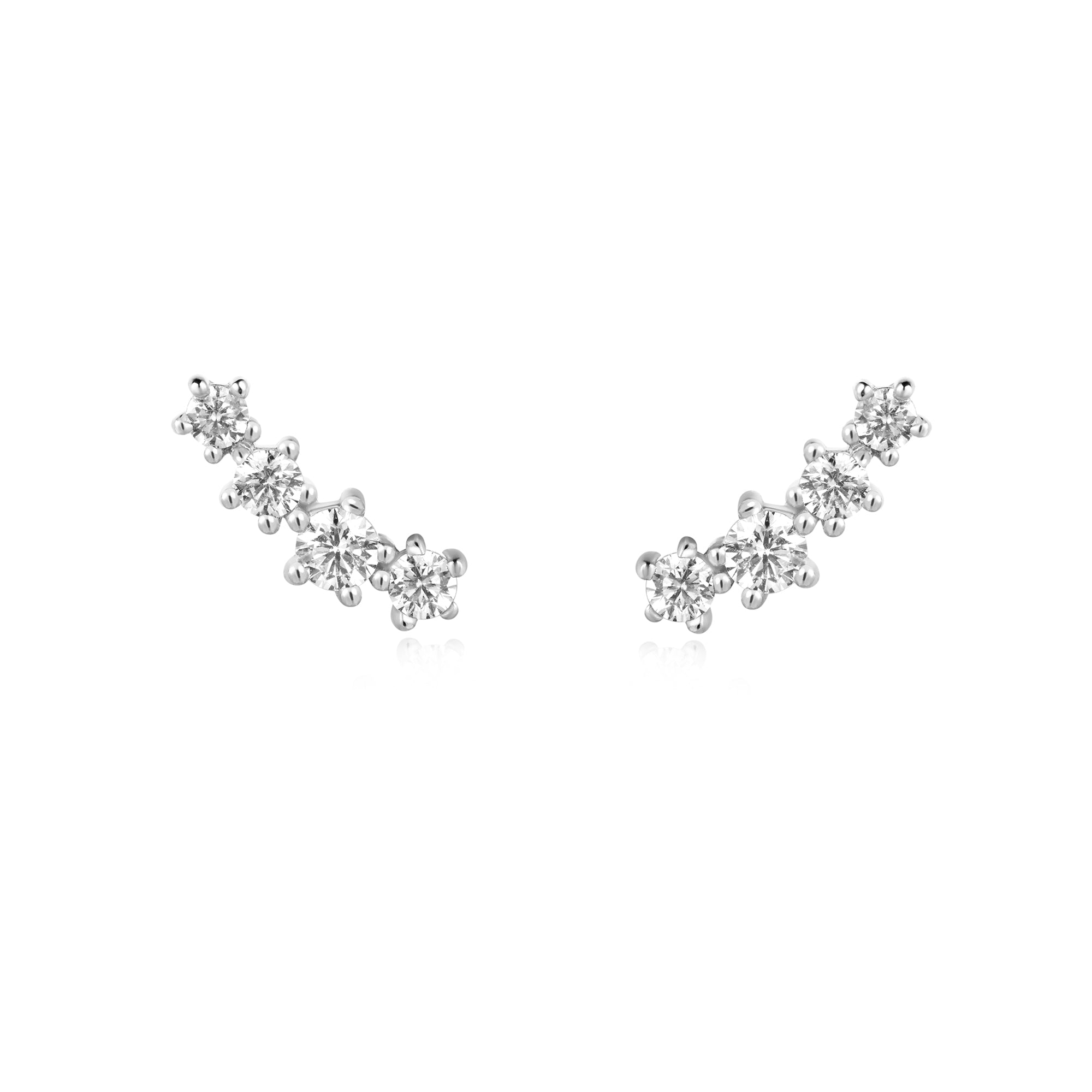 Ania Haie Silver Sparkle Climber Studs