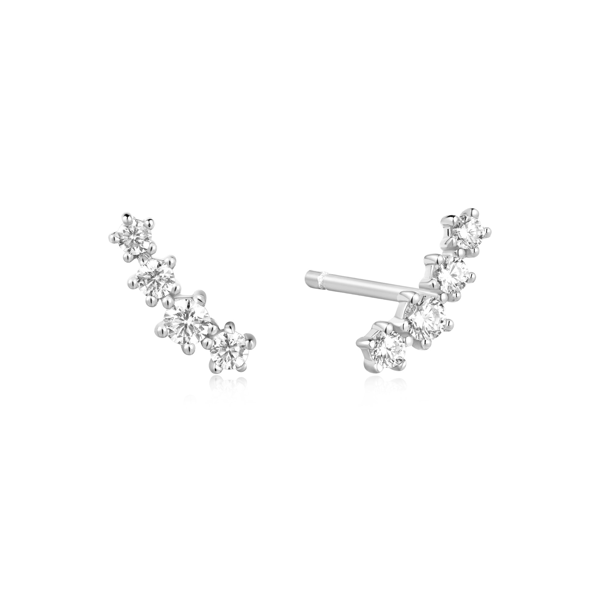 Ania Haie Silver Sparkle Climber Studs