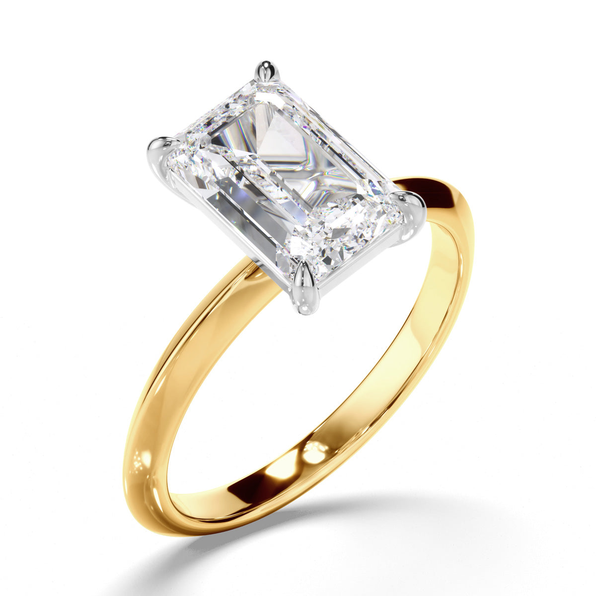 Emerald Cut Diamond Solitaire Engagement Ring