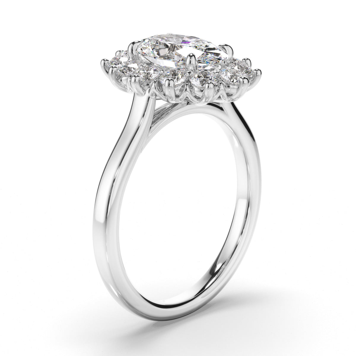 Oval Cut Diamond Halo Engagement Ring