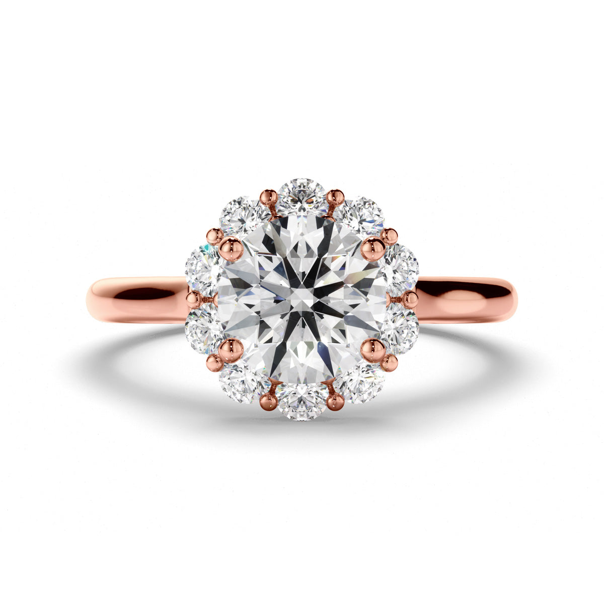 Round Brilliant Cut Diamond Halo Engagement Ring