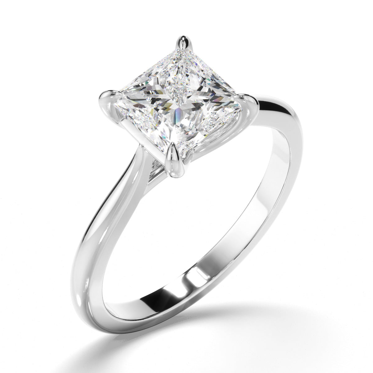 Princess Cut Diamond Solitaire Engagement Ring