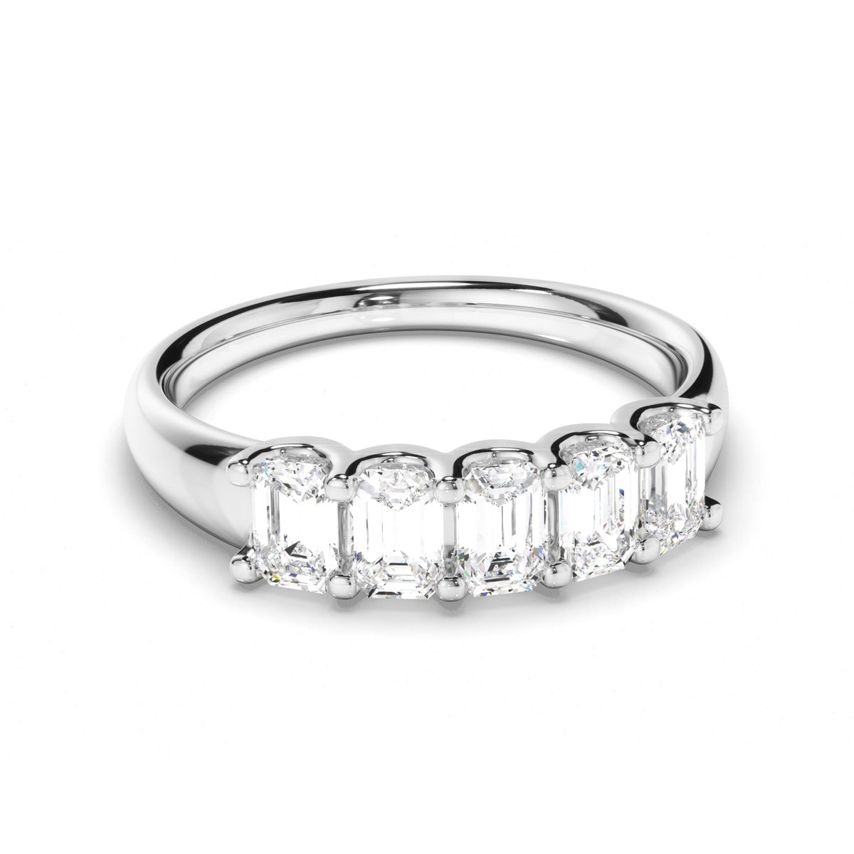 Emerald Cut Diamond Anniversary Ring