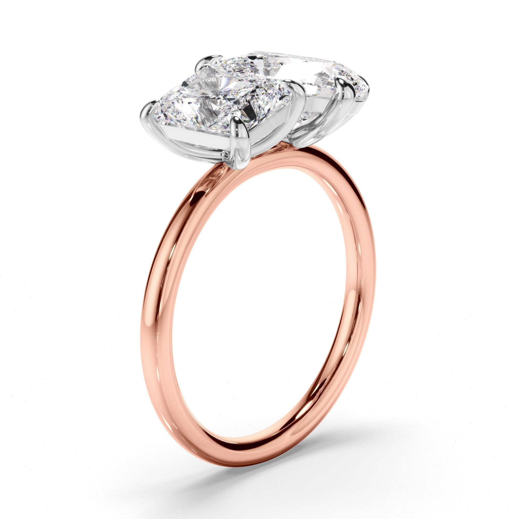 Radiant & Pear Cut Diamond Toi et Moi Engagement Ring