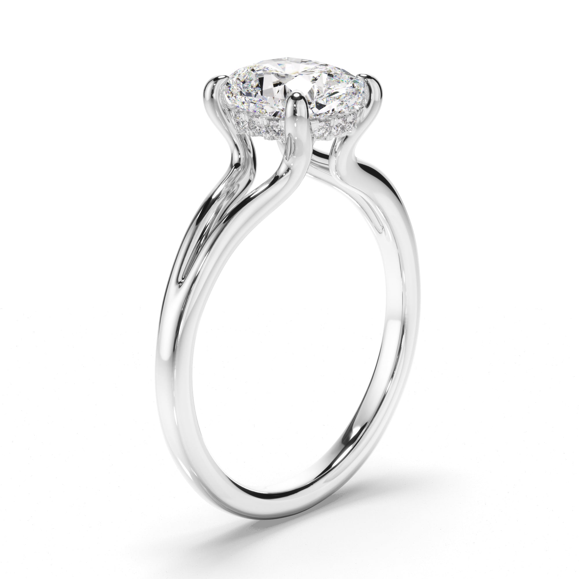 Cushion Cut Diamond Solitaire Engagement Ring