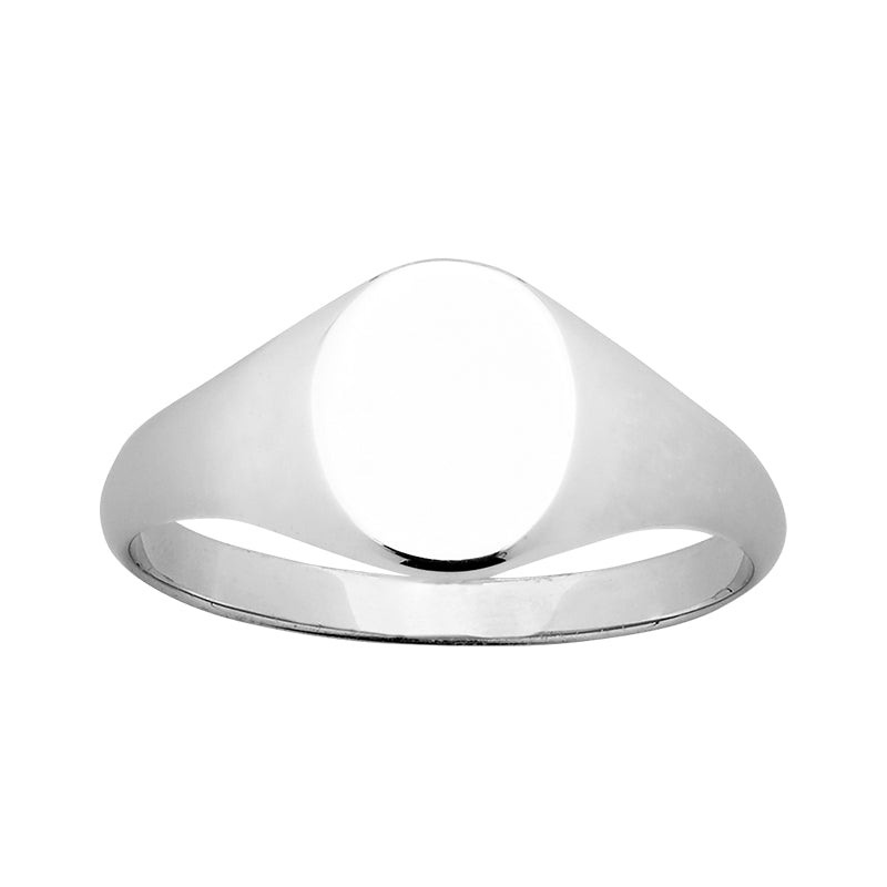 9ct White Gold Signet Ring