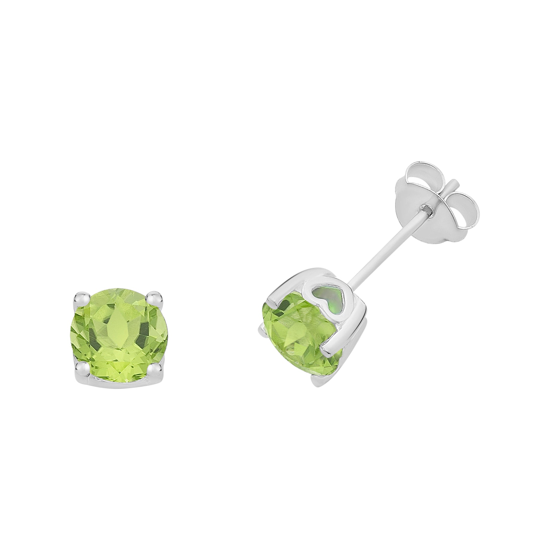 Sterling Silver Peridot Stud Earrings