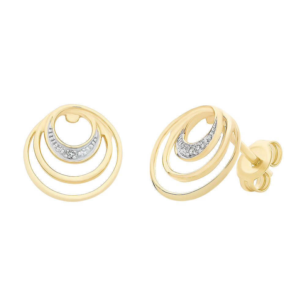 9ct Gold Earrings set with Diamonds