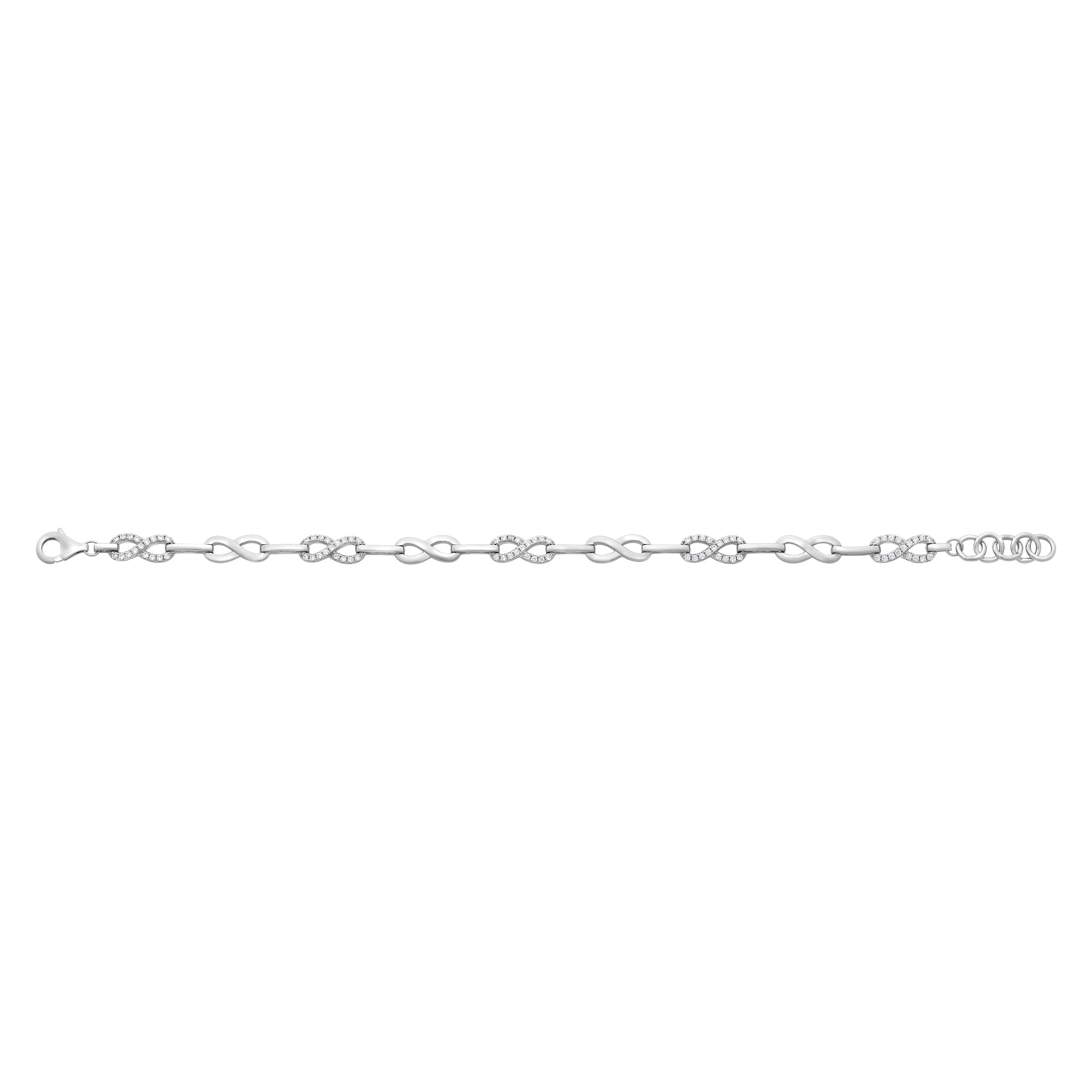 Sterling Silver Cubic Zirconia Infinity Bracelet