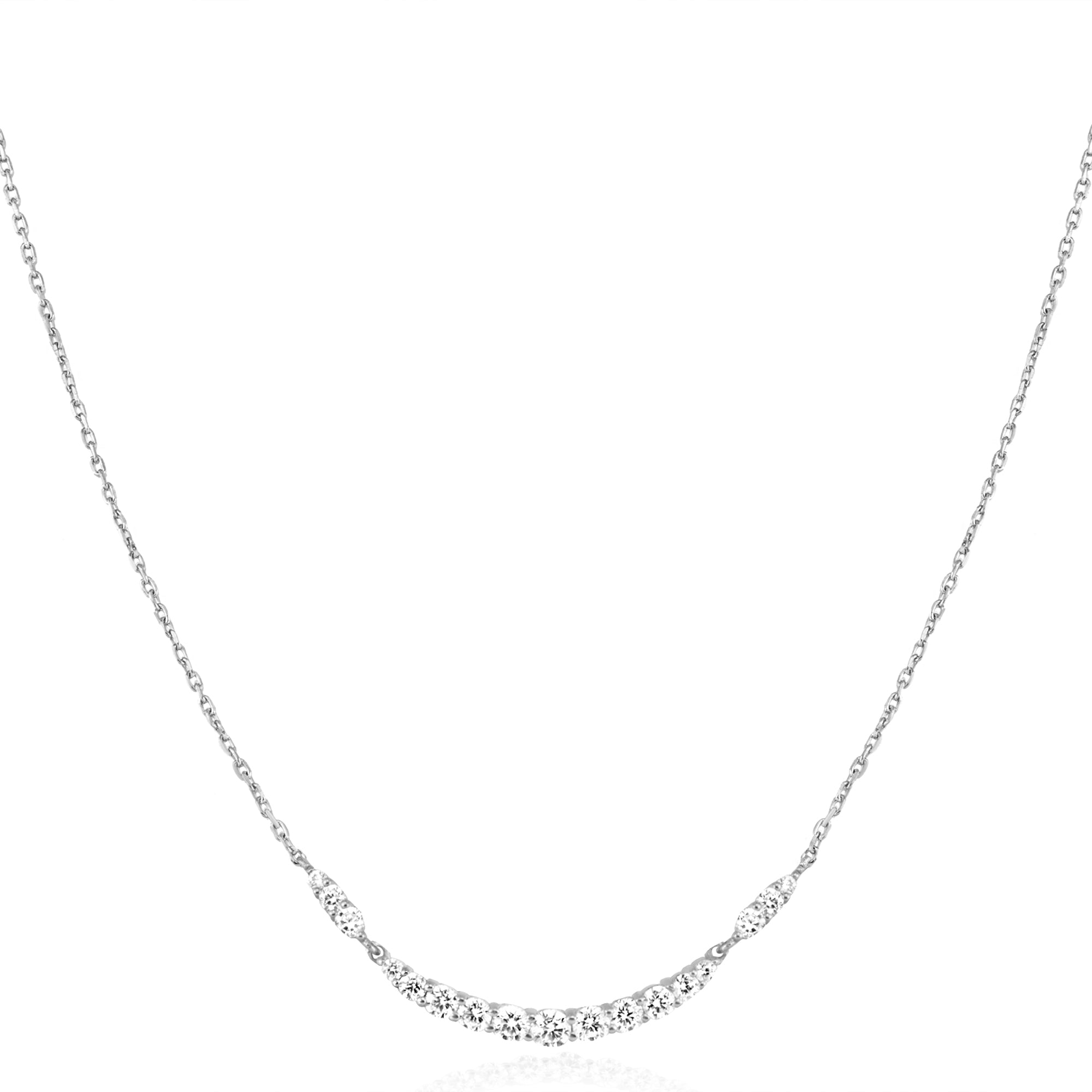 Ania Haie Silver Arc Pave Necklace