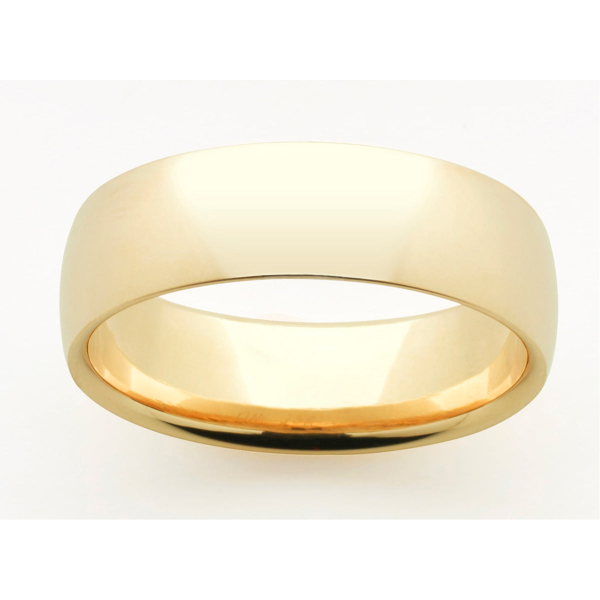 9ct Yellow Gold Ellipse Shape Ring with Thick Edge